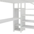 thumbnail image 6 of URTR Queen Size Metal Loft Bed with L-shaped Desk and USB, Heavy Duty Loft Bed with Wardrobe, Adjustable Shelf and Stairs, High Queen Loft Bed with LED and Guardrails for Bedroom, White, 6 of 9