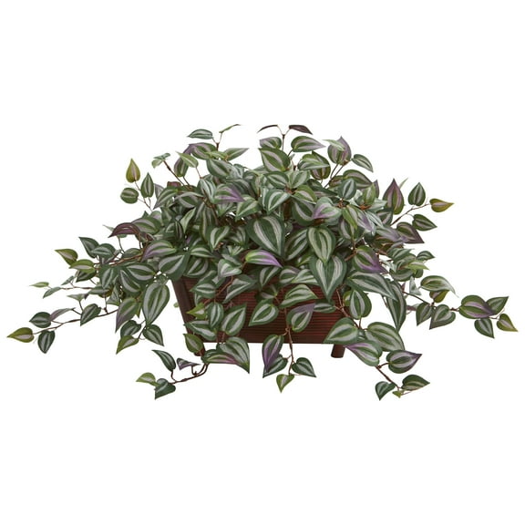 Nearly Natural 14in. Wandering Jew Artificial Plant in Decorative Planter, Green