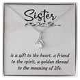 thumbnail image 1 of To My Sister A Sister is a Alluring Ribbon Necklace Message Card, 1 of 7