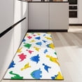 thumbnail image 4 of White Colorful Dinosaurs Pattern Kitchen Rug Mat,Kitchen Runner Rugs Non Skid Washable,Decorative Kitchen Floor Mats for Kitchen,Sink,Laundry,17"X47", 4 of 5