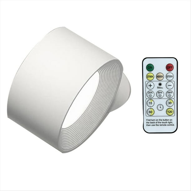 Apliques de Pared LED con Control Remoto y Táctil, Lámpara de Pared con 3 Temperaturas de Color y Luz Magnética Regulable de 360°, Color