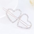 thumbnail image 2 of Accesorio de pasador de clip para el cabello de niña con diamantes de imitación en forma de corazón lindo de aleación de moda para mujer (oro 1344), 2 of 2