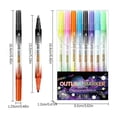 thumbnail image 5 of 16 Colors Glitter Outline Marker Pens Dual-Tip Silver Gold Metallic Outline Pens Quick Dry Outline Markers for Students Scrapbooks, 5 of 5