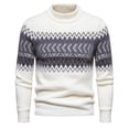 thumbnail image 3 of Styesk Mens Sweater Men's Knitwear Round Neck Elastic Pullover Assorted Colors Texture Trend Sweater Coat, 3 of 7