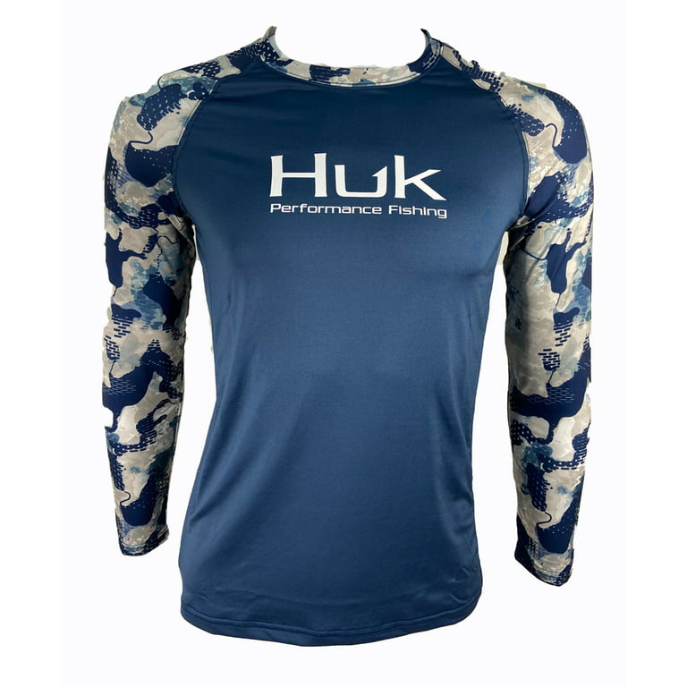 Huk Youth Refraction Double Header Bluefin X-Large Long Sleeve