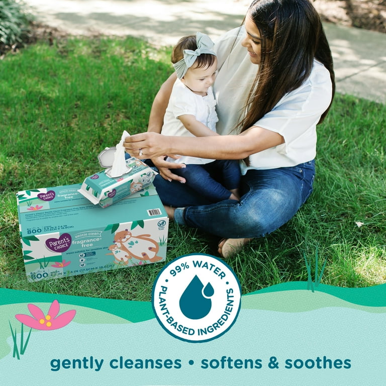 Parent's Choice Fragrance Free Baby Wipes, Flip-Top Packs (800