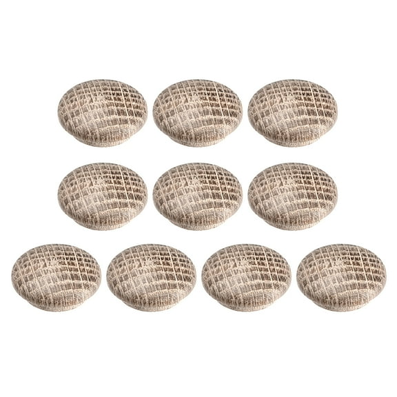 Unique Bargains Wood Button Top Plugs Oak Hardwood Screw Hole Furniture Plugs 0.7" x 0.35" Wooden 10Pcs