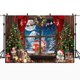 thumbnail image 1 of Mocsicka-telón de fondo de Navidad para niños, árbol de Navidad, corona de ventana, bosque de invierno, Fondo de fotografía para estudio fotográfico, 1 of 4