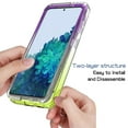 thumbnail image 3 of CoverON For Samsung Galaxy S21 FE Case, Gradient Heavy Duty Clear Full Body Shockproof Phone Cover, Purple / Yellow, 3 of 9
