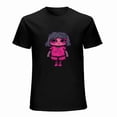 thumbnail image 1 of Cute cartoon doll T-shirt Black and pink T-shirt Unisex tees Vintage shirt, 1 of 5