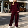 thumbnail image 2 of Women Leopard Print 2‑Piece Outfit Pullover Hooded Sweatshirt Wide Leg Pants Matching Loungewear Pant Set Casual Tracksuit S‑XXXL, 2 of 4