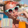 thumbnail image 2 of 300 Pieces Plastic Drinking Straws 8 Inches Long Multi-Colored Striped Bedable, 2 of 5