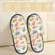 thumbnail image 2 of Balery Boho Bunny Pantuflas de Casa de Felpa Silenciosas con Diseño Estampado, Zapatillas Cómodas Antideslizantes de Algodón para Interior-Large, 2 of 8