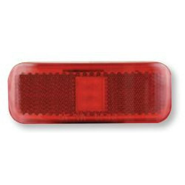 Optronics Clearance Light MCL40RBP MCL40 SERIES; LED; Rectangular; Red Lens; ABS Housing; With Reflex Lens; 0.04 Amp; 12 Volt DC; Surface Mount; Polypack Packaging