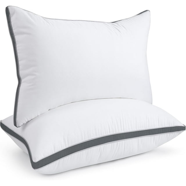 Pillows Queen Size Hotel Quality Cooling Down Alternative Gusseted Bed Pillows for Side Back or Stomach Sleepers Soft and Supportive for Sleeping Machine Washable