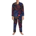 thumbnail image 3 of Sikiie Colorful Shells Mens Pajama Set, Soft Warm Long Sleeve Sleepwear, Cozy Button-Down Pjs for Men-Medium, 3 of 7