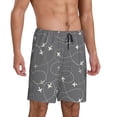 thumbnail image 2 of Fuzoiu Airplane Routes Around The World Print Pajama Shorts for Men, Men's Pajama Bottoms,Mens Lounge Sleepwear,Pajama Pants with Pocket-XX-Large, 2 of 6
