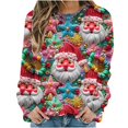 thumbnail image 5 of Christmas Sweatshirt for Women Funny Santa Claus Graphic Pullover Tops Casual Long Sleeve Crewneck Xmas Shirt, 5 of 5
