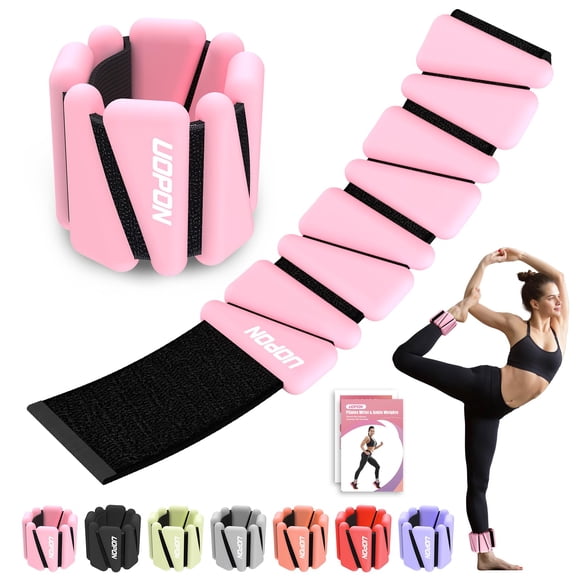 Pesas para tobillo y muñeca para mujer, juego de 2, brazaletes con peso de silicona ajustables, pulsera de peso con tiras ultraduraderas, 4 libras para yoga, pilates, barra, caminar, entrenamiento de