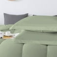 thumbnail image 4 of D.N.G. BEDDINGS 3 Piece Luxury Straight Line Pattern Comforter Set, Premium Super Soft, 800 Thread Count, 100% Egyptian Cotton, Oversized Super King Size Light Sage Solid Color, 4 of 6