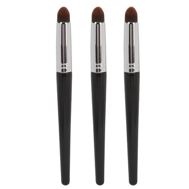 3 pinceles correctores de cabeza redonda de pelo suave, pinceles iluminadores profesionales para maquilladores principiantes.