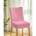 thumbnail image 2 of Stretch Chair Covers Set of 4, Pure Color Pink Universal Fit Elastic Decorative Dining Chairs Slipcovers for Wedding, Banquet, Monochrome, 2 of 6