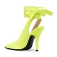 thumbnail image 4 of XYD Women Classic Ankle Wrap Lace Up Pumps Thin High Heel Pointed Closed Toe Stiletto Sandals Party Dressy Shoes Size 14.5 Lemon Yellow, 4 of 4