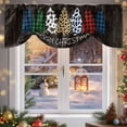 thumbnail image 6 of Plaid Christmas Tie Up Valances Curtain, Cow Leopard Check Xmas Wood Grain Adjustable Rod Pocket Short Window Treatment Tie Up Curtains Valances for Kitchen Living Room Bathroom 42x18 Inches, 6 of 9
