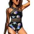 thumbnail image 1 of Hilor Womens One Piece Swimsuits Front Crossover Bathing Suits Sexy Mesh Monokini Swimwear, 1 of 8
