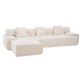 thumbnail image 7 of 118" Chenille Boneless Sectional Sofa, 3-Seater Modern Modular Cloud Couch With Removable Ottoman, No Assembly Required, Beige, 7 of 7