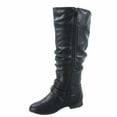 thumbnail image 3 of Top Moda Women's Riding Boots Buckle Zipper Knee High, Low Heel Round Toe Black, Size 8, 3 of 3