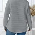 thumbnail image 2 of Oversized Sweatshirts for Womens Crew Neck Waffle Shirts Tops Fall Winter Long Sleeve Sweaters Solid Color Regular Plus Size Sweatshirt Pullover Top, 2 of 3