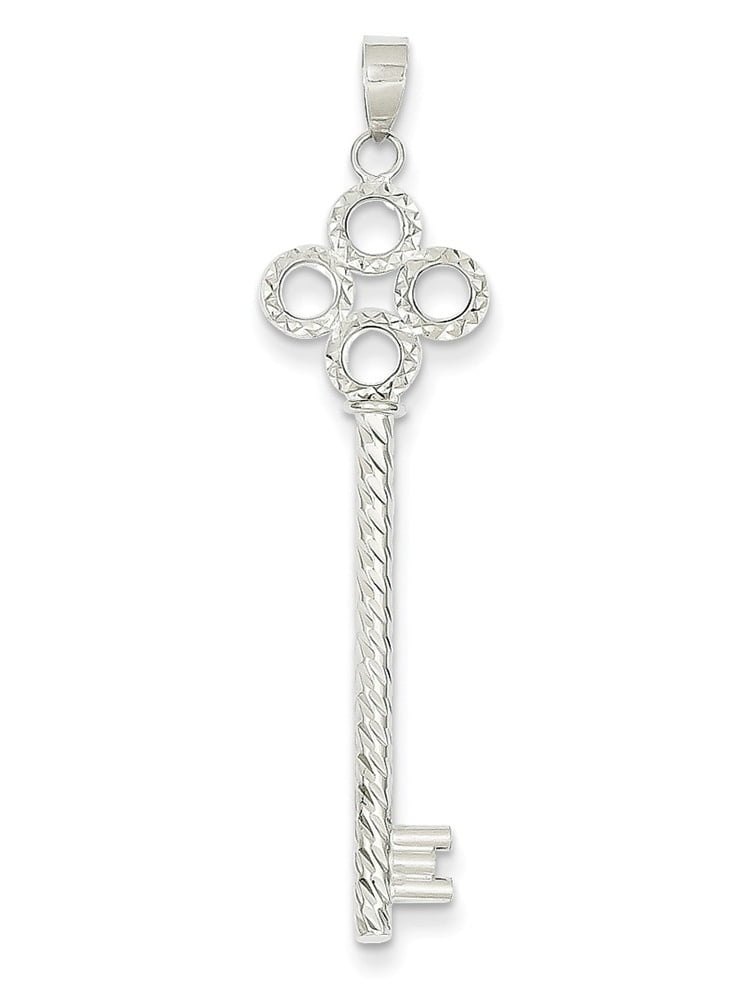 Fine 14k White Gold Sparkle Cut American Eagle Pendant