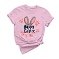 thumbnail image 2 of Ichuanyi Easter Shirts for Women Funny Bunny Face Graphic Print Rabbit T Shirt Summer Casual Short Sleeve Festival Holiday Tee Tops, 2 of 5