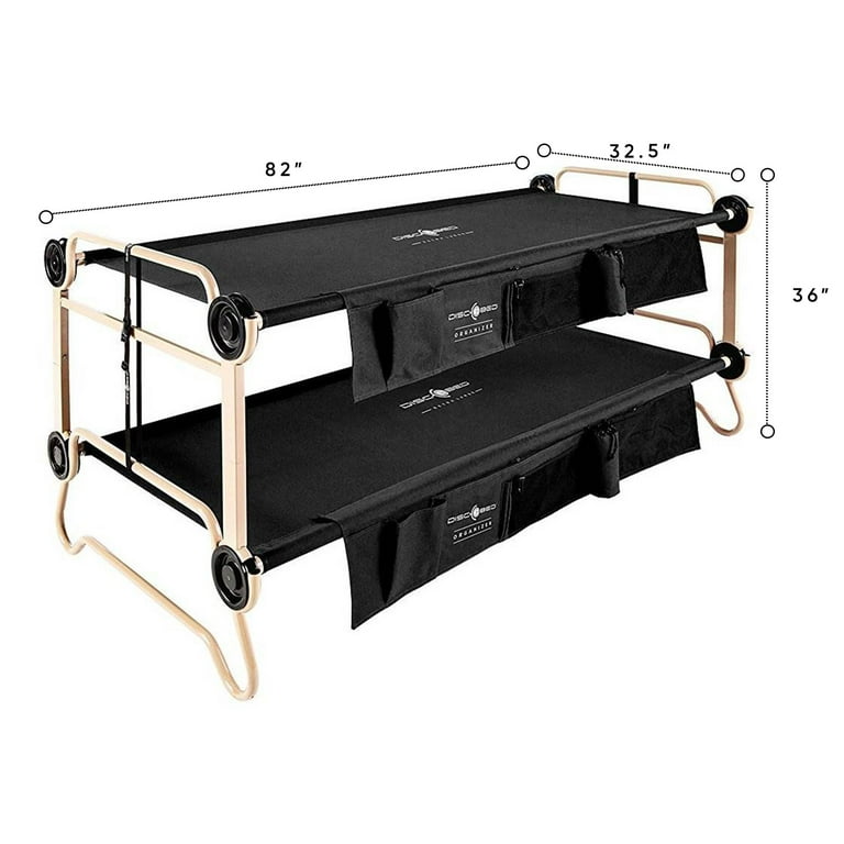 Free Shipping Disc O Bed Large Portable Adult Camping Cam O Bunk Size Folding Double Cot with Organizers Black Walmart Walmart
