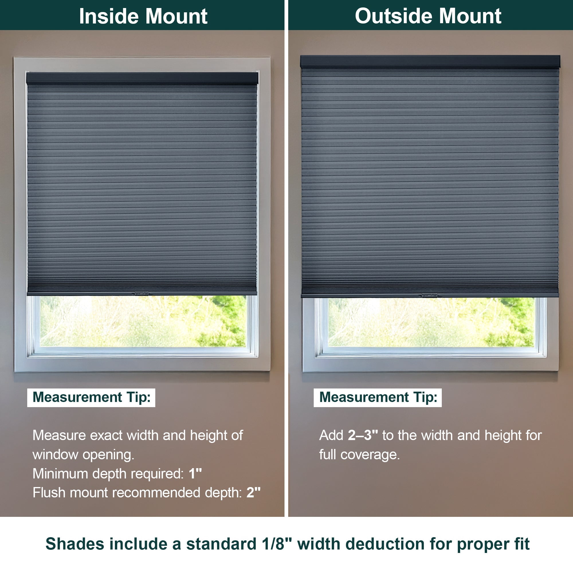 Chicology Light Filtering Cellular Shade, Morning Ocean, 20.5"W X 64"H