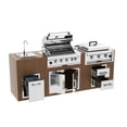 thumbnail image 4 of Mondawe Built-in Outdoor Kitchen 32 inch LPG Gas Grill 60000 BTU Stainless Steel Four burners Grill with Infrared Rear Bunrer and Door and Drawer Combo and Drop in Stainless Steel, 4 of 9