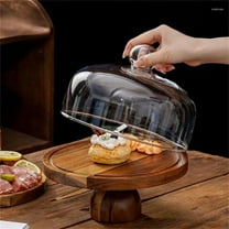 Eespoir Wood Sum Display Rack Cake Tray, Cake Plate Display Server Tray with Lid, for Birthday, Weddings, Gatherings, and Festival Party Supplies