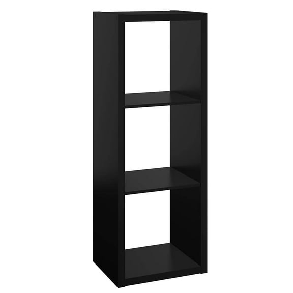 43.98 in. H x 15.87 in. W x 13.50 in. D Black Wood Large 3-Cube Organizer