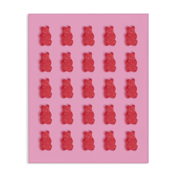 Stupell Industries Contemporary Red Gummy Bears on Pink Canvas Art, 16 x 20, by LISH Creative