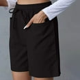 thumbnail image 7 of Womens High Rise Shorts Summer Casual Trendy Workout Bermuda Shorts Elastic Waist Drawstring Shorts with Pockets, 7 of 7