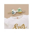 thumbnail image 4 of Luxsea 3Pcs/set Cute Newborn Baby Romper Jumpsuit + Floral Pants Leggings + Headband Outfit Set Kids Girls Clothes, 4 of 8