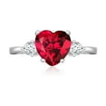 thumbnail image 2 of Women's Created Ruby 925 Sterling Silver Heart Promise Ring Size 5-10, 2 of 5