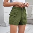 thumbnail image 5 of ClodeEU Women's High Waisted Cargo Jeans ,Casual Denim Pants with Pockets Army Green,Womens Plus XL, 5 of 6