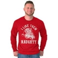 thumbnail image 3 of Funny Xmas Santa I Like Them Naughty Men's Long Sleeve Tee T Shirt Brisco Brands M, 3 of 5
