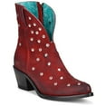 thumbnail image 2 of Corral Women's Red Studs Pointed Toe Ankle Boots (Red, 7.5, M), 2 of 5
