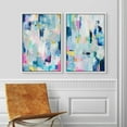 thumbnail image 2 of IDEA4WALL Framed Canvas Print Wall Art Set Vibrant Abstract Expressionist Dynamic Brushwork Illustrations Colorful Graffiti Pattern Modern Pop Art Wall Decor Minimal for Home Decor - White 24"x36"x2, 2 of 5