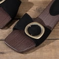 thumbnail image 6 of Wensltd Women's Block Heel Sandals Summer Fashion Thick Sole Round Toe Sandals Outdoor Stylish Comfort Slippers Black, 6 of 9