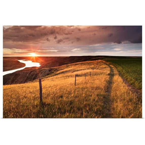 Great BIG Canvas | Rolled Darwin Wiggett Poster Print entitled South Saskatchewan River Near Leader, Saskatchewan, Canada