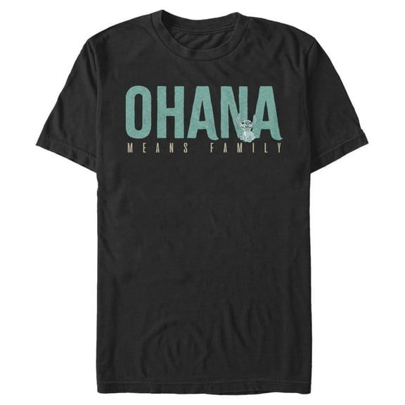 Men's Lilo & Stitch Bold Ohana means Family Graphic Tee Black Medium